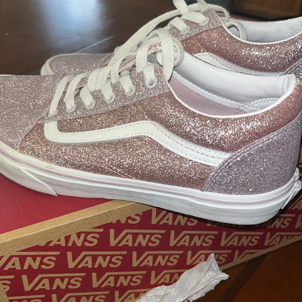 Light pink sparkly vans